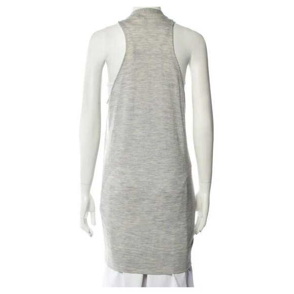 Kaufmanfranco Merino Wool Tunic | Plunging Neck | Gray | Medium | Designer - Picture 5 of 7